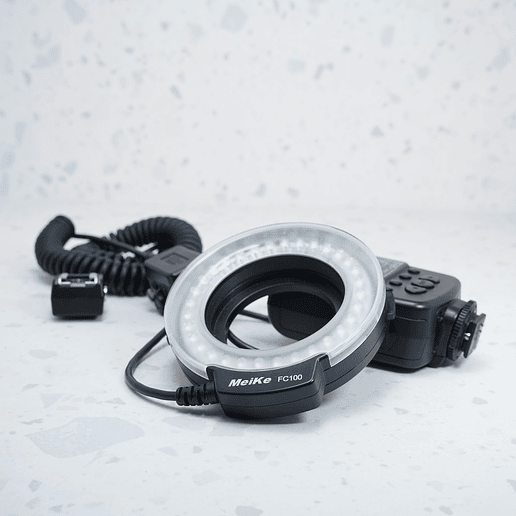 Flash Macro LED Anillo Meike FC-100 + Cable adaptador Nikon - USADO 2