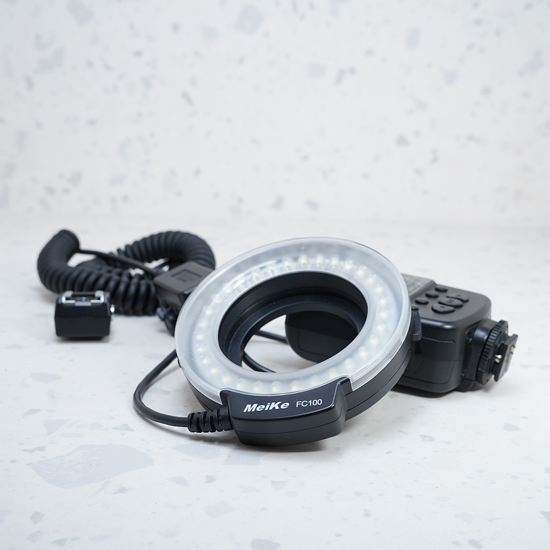 Flash Macro LED Anillo Meike FC-100 + Cable adaptador Nikon - USADO 2