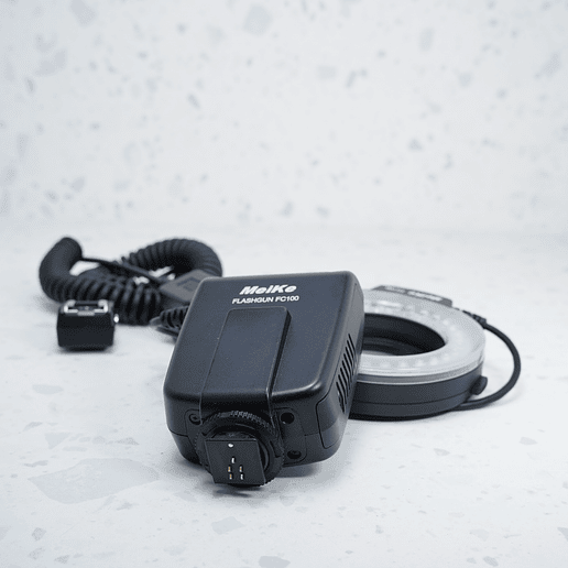 Flash Macro LED Anillo Meike FC-100 + Cable adaptador Nikon - USADO 3