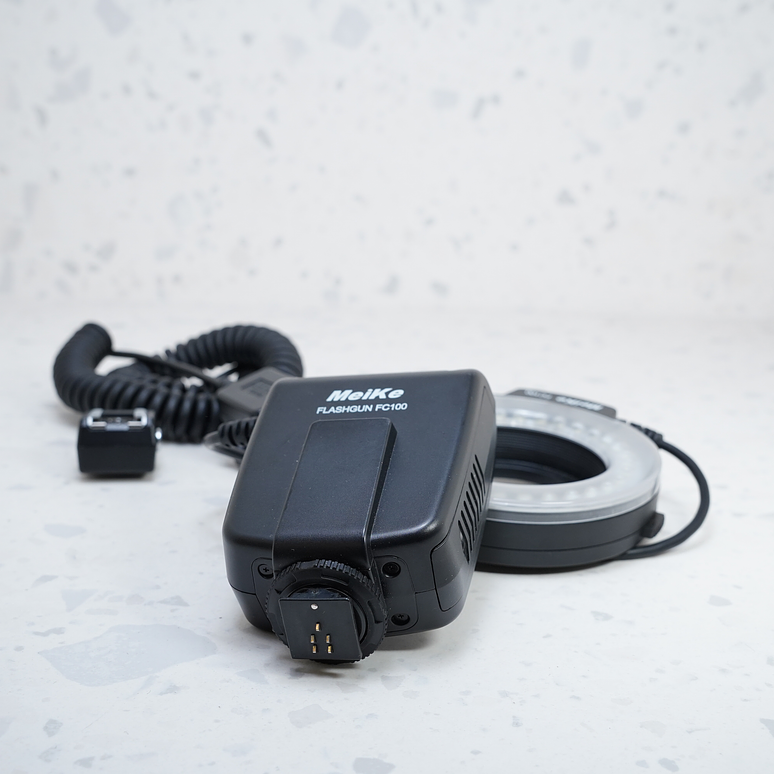 Flash Macro LED Anillo Meike FC-100 + Cable adaptador Nikon - USADO 3