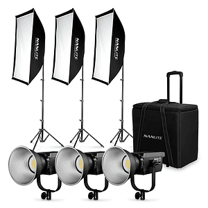 Kit 3 Cañones Led Nanlite FS-150 - Con Stand y Accesorios - USADO