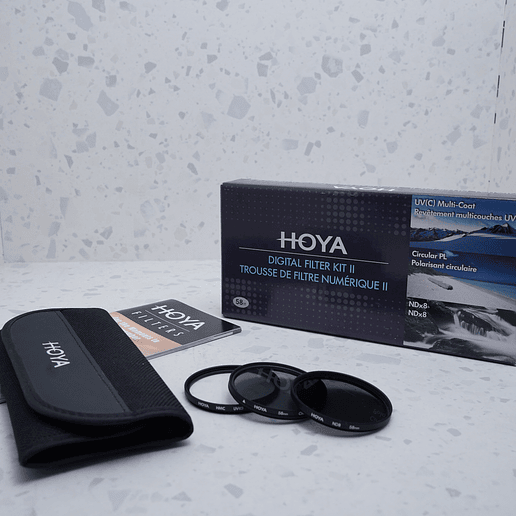 Kit de filtro digital Hoya 58mm II - delgado UV, Cir-PL, ND8 3
