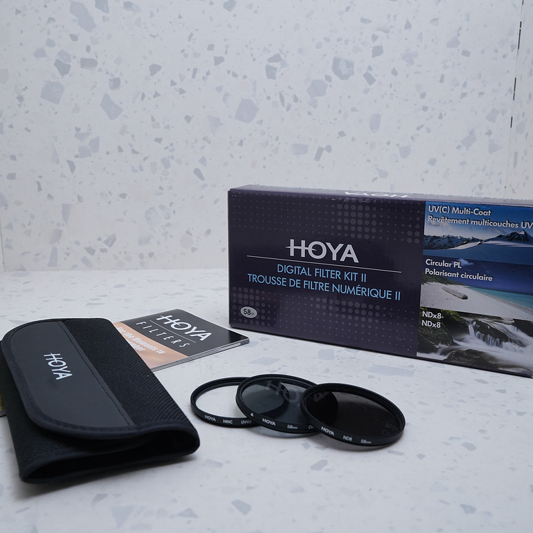 Kit de filtro digital Hoya 58mm II - delgado UV, Cir-PL, ND8 3