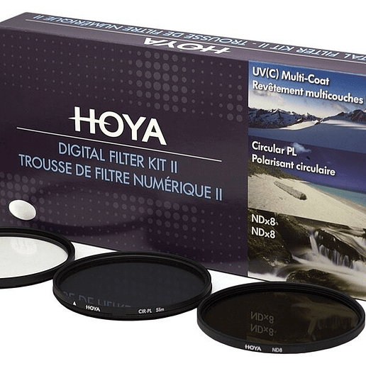 Kit de filtro digital Hoya 58mm II - delgado UV, Cir-PL, ND8 1