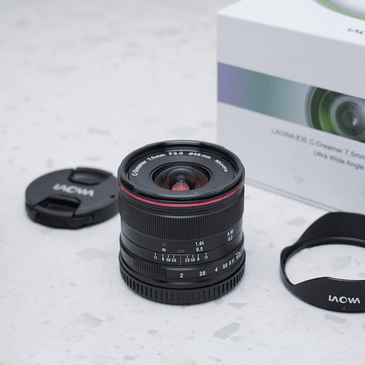 Venus Optics Laowa 7.5mm f/2 MFT para M43 (versión ultraligera, negra) USADO 3