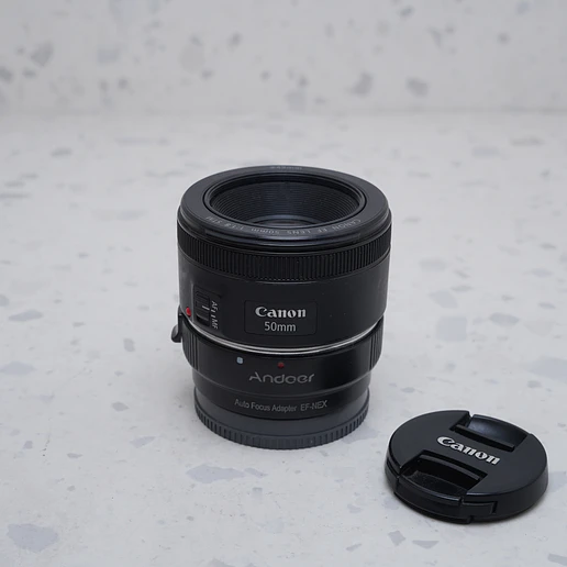 Canon 50mm f1.8 STM +. Adaptador Andoer EF/RF - USADO 2