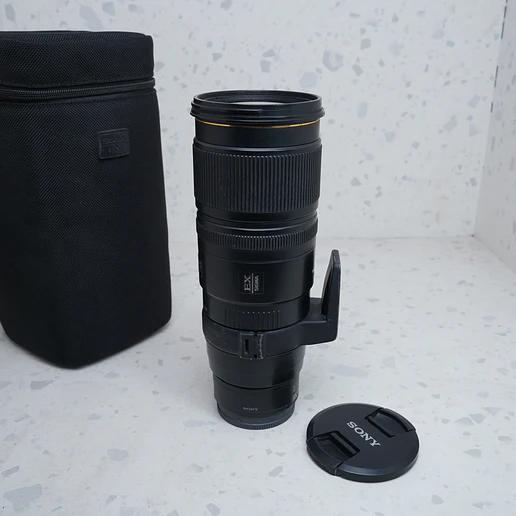 Sigma 70-200mm f/2.8 EX DG APO OS HSM para Sony Alpha + Adaptador A alpha a sony E- USADO 3
