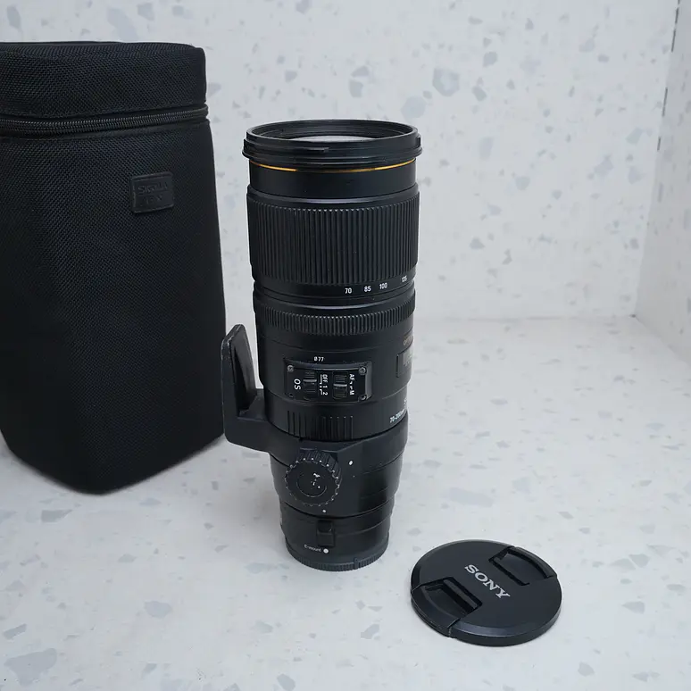 Sigma 70-200mm f/2.8 EX DG APO OS HSM para Sony Alpha + Adaptador A alpha a sony E- USADO 5