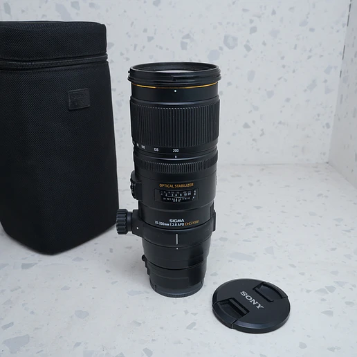 Sigma 70-200mm f/2.8 EX DG APO OS HSM para Sony Alpha + Adaptador A alpha a sony E- USADO 2
