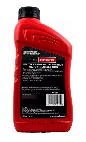 Aceite Transmisión Mercon V Motorcraft Genuino 946ml Atf 2
