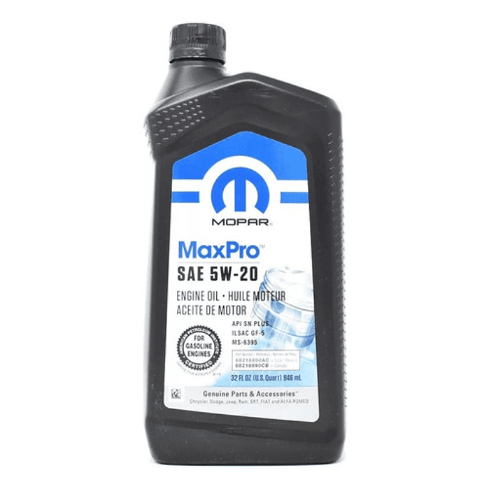 Aceite Motor 5w20 Mopar / Dodge / Jeep Bidón 946 Ml 1
