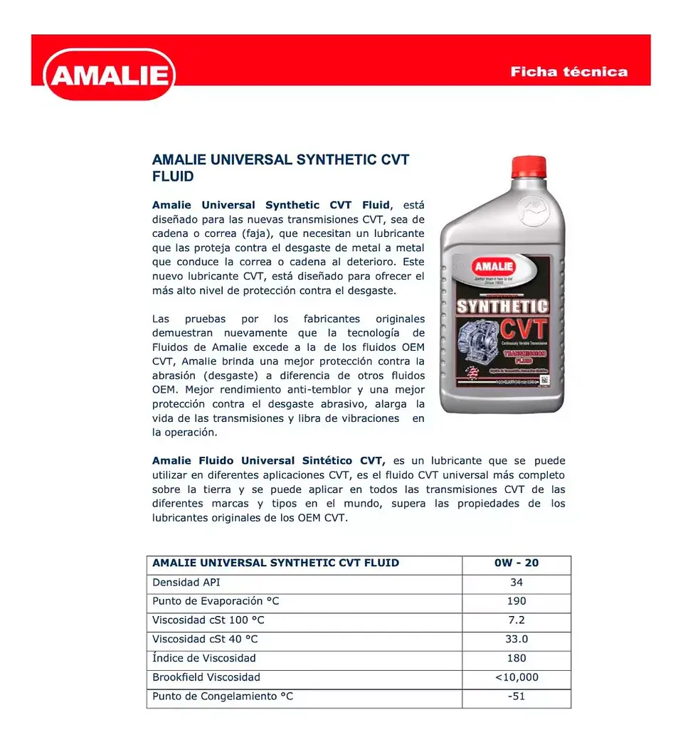 Aceite Transmision Cvt Ford Cvt Sintético 3