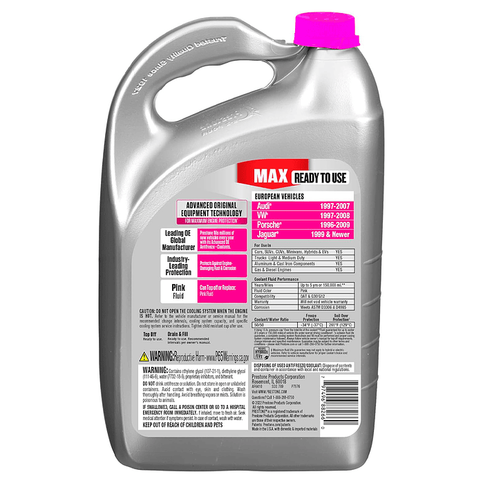 Refrigerante Y Anticongelante 50/50 Prestone Rosado 1 Gal 2