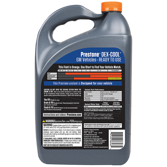 Anticongelante Prestone Dexcool 50/50 3.785l General Motors 2