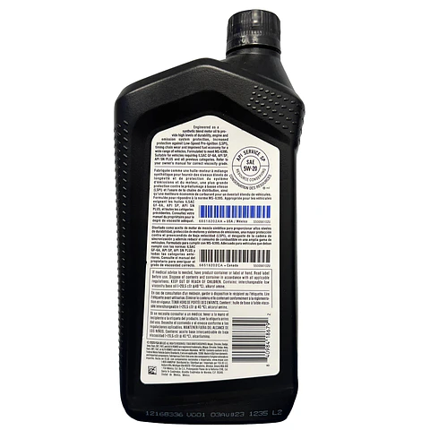 Aceite Motor 5w20 Mopar / Dodge / Jeep Bidón 946 Ml
