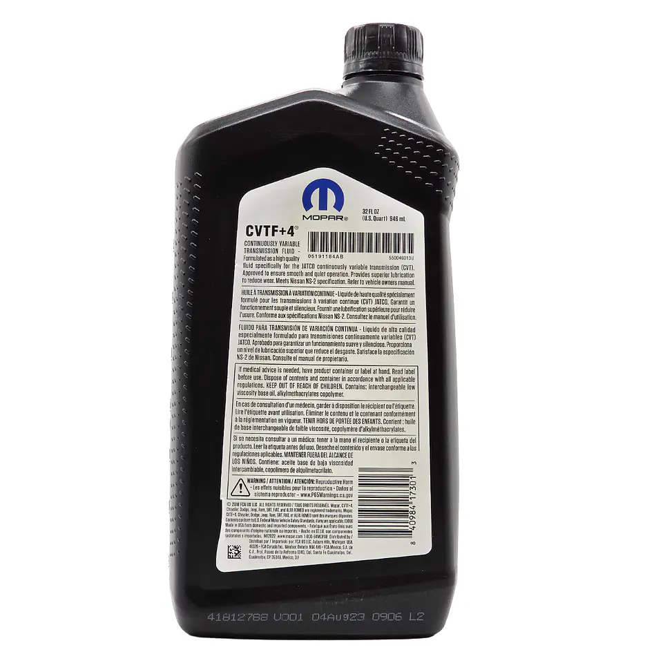 Aceite Caja Automatica Cvt Jeep Original 5191184aa 946ml 2
