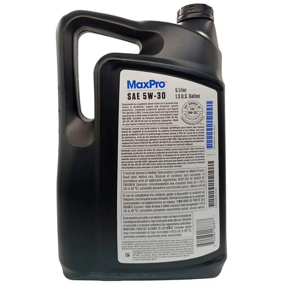 Aceite Motor 5w30 Mopar / Dodge / Jeep Bidon 5 Litros 2