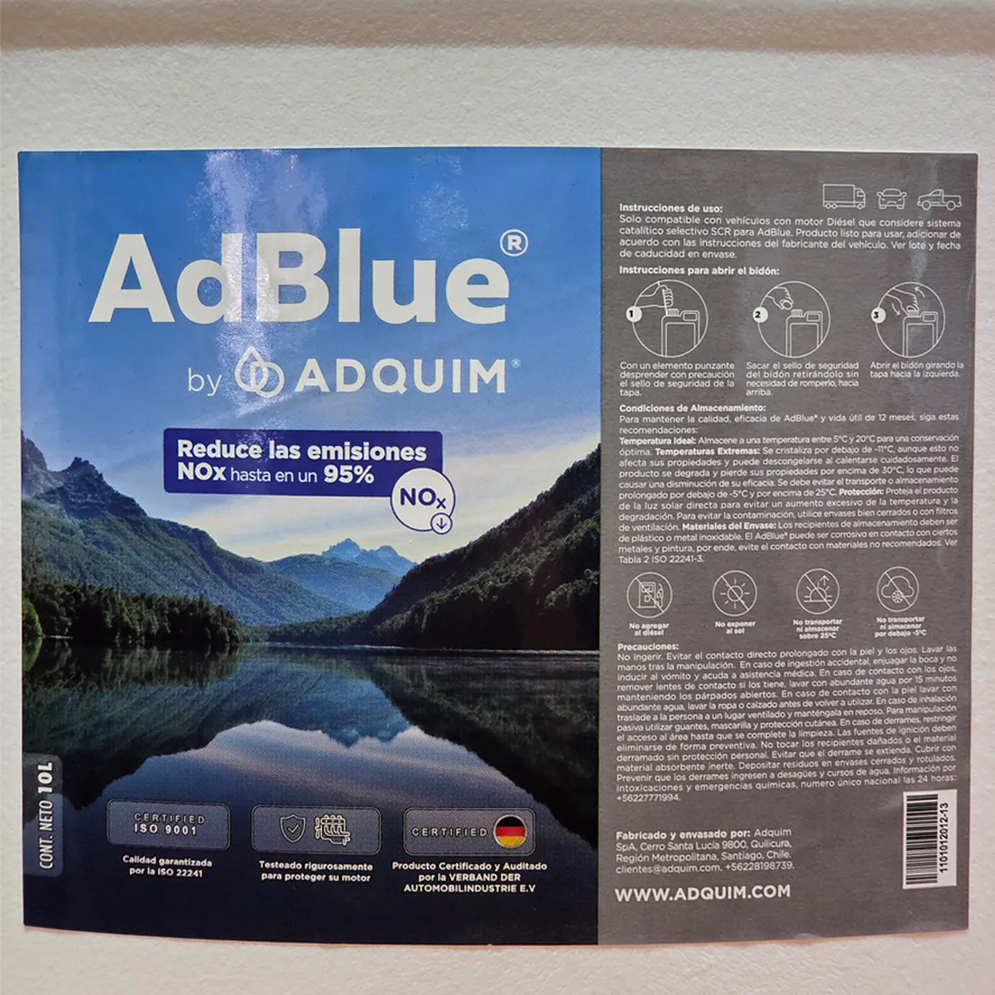 Aditivo Adblue Bidon 10lts Norma Euro 2