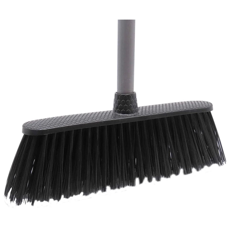 Escoba SiClean de Cerdas Duras con Palo de Madera Forrado 1