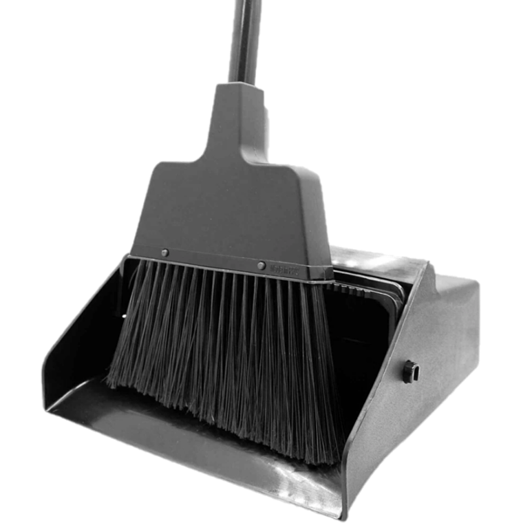 Recogedor Plástico Negro con clip y escoba 1