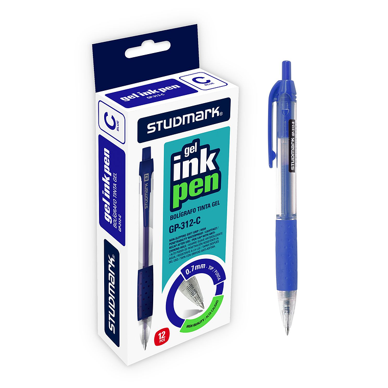 Caja de 12 Bolígrafos de Gel Studmark 0.7 mm 1
