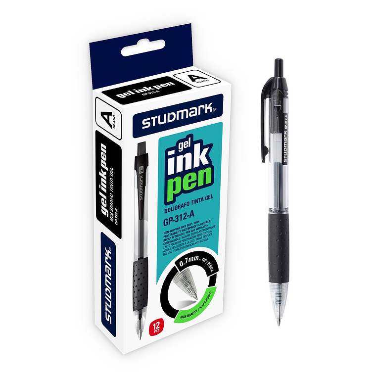 Caja de 12 Bolígrafos de Gel Studmark 0.7 mm 2