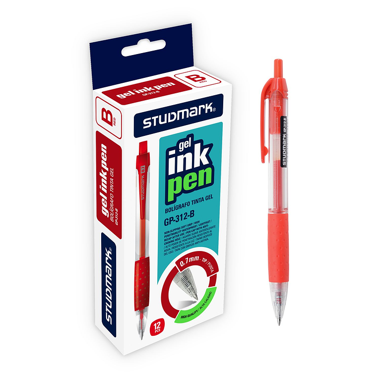 Caja de 12 Bolígrafos de Gel Studmark 0.7 mm 3