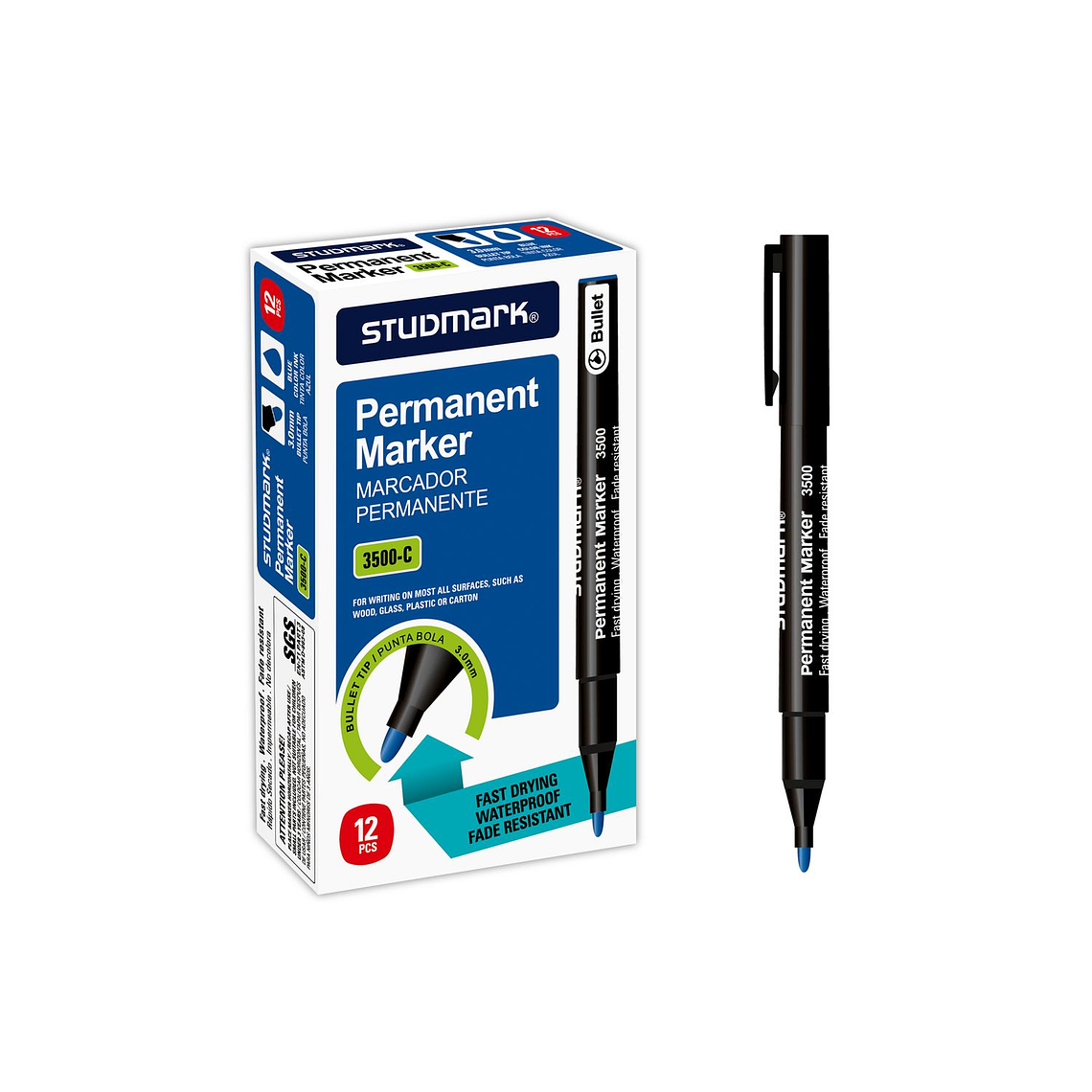 Caja de Marcadores permanente punta bola 3.0 mm 1