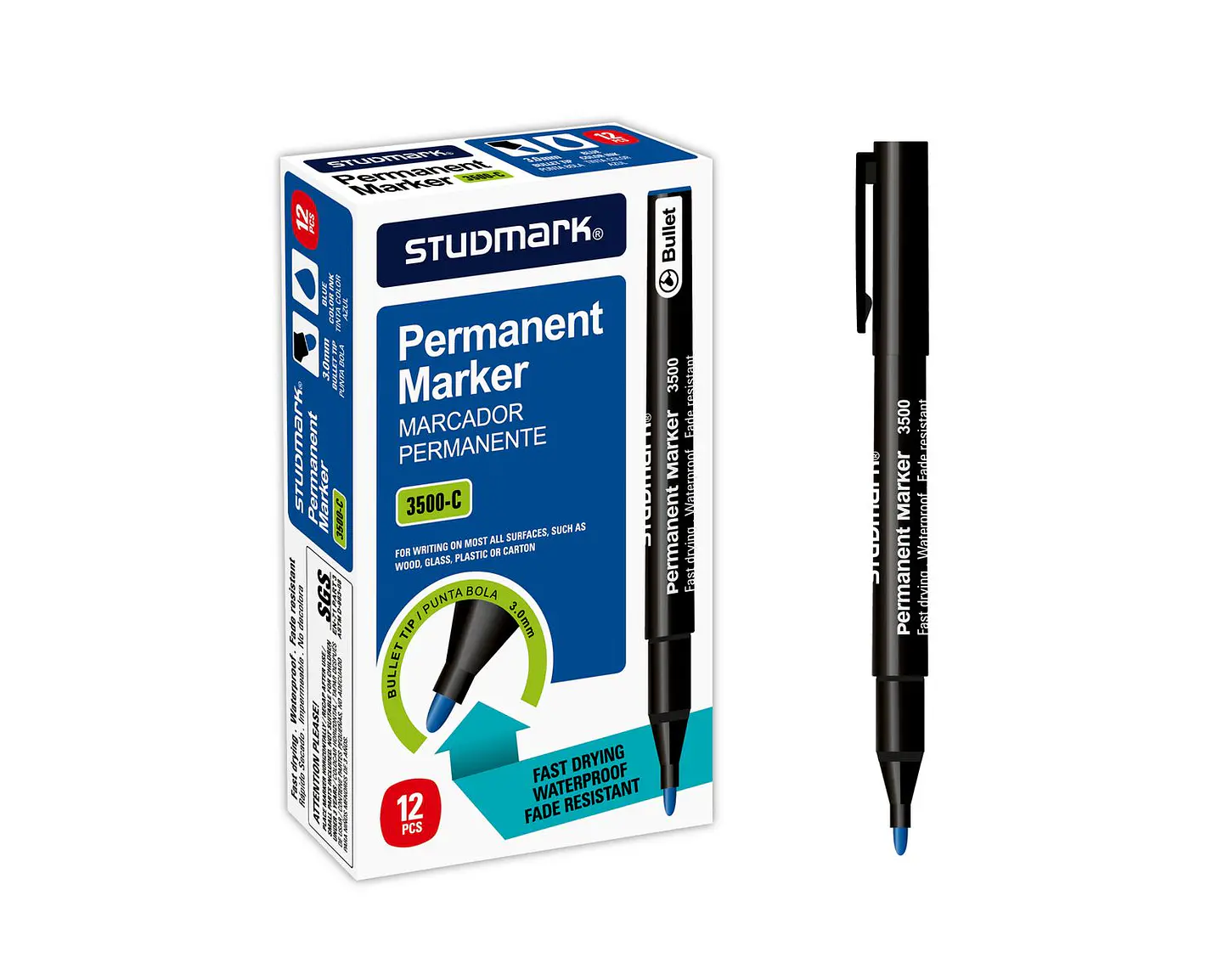 Caja de Marcadores permanente punta bola 3.0 mm 1