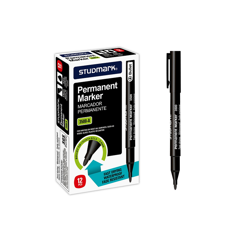 Caja de Marcadores permanente punta bola 3.0 mm 2