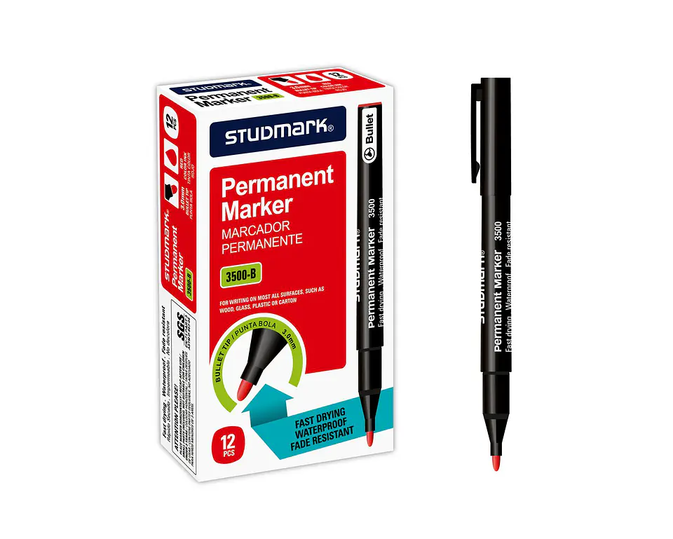 Caja de Marcadores permanente punta bola 3.0 mm 3