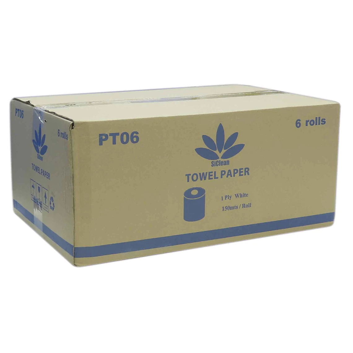 Caja de papel toalla SiClean 150 m hoja sencilla 1