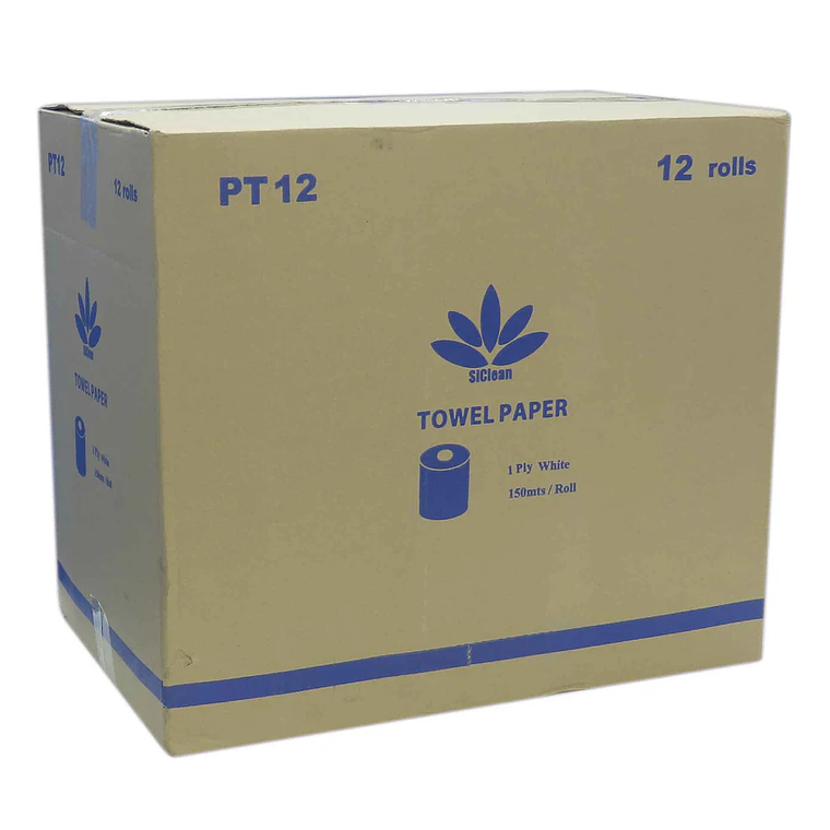 Caja de papel toalla SiClean 150 m hoja sencilla 2