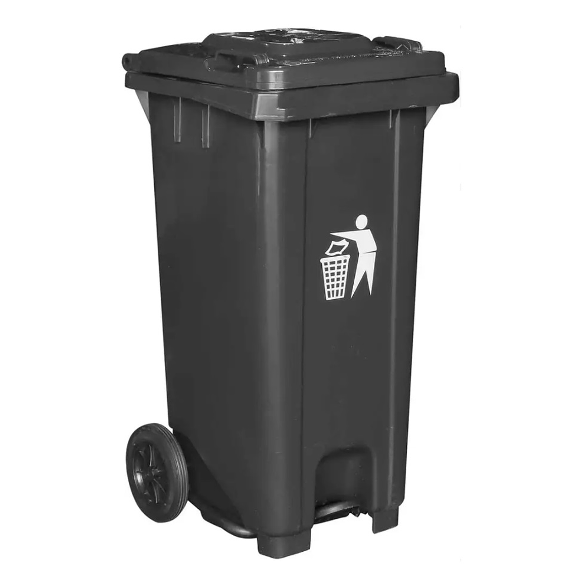 Basurero de 32 galones con Pedal y ruedas 3