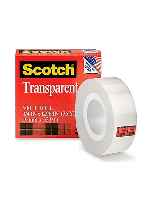 Cinta adhesiva transparente Scotch de 19 mm x 32,9 m