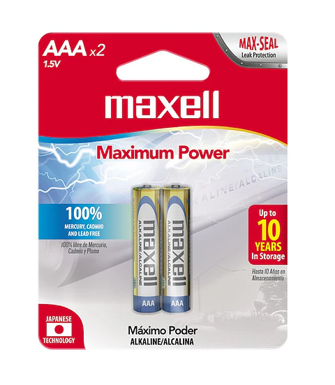 Baterías alcalinas Maxell AAA