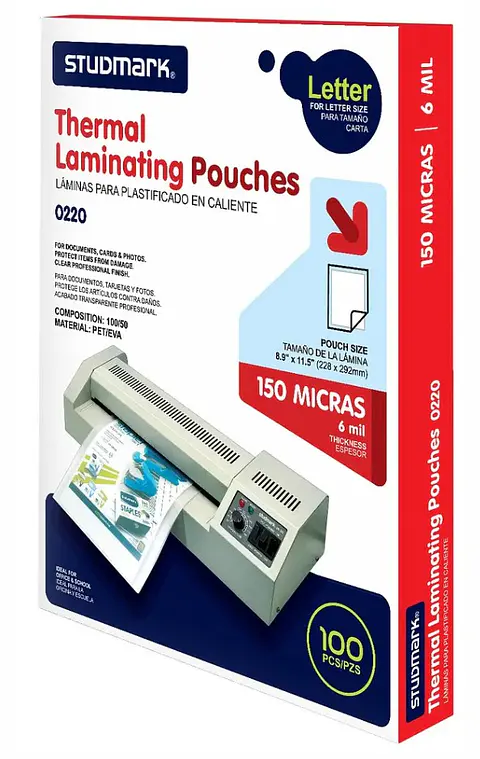 Láminas para plastificar Studmark 228x292 mm