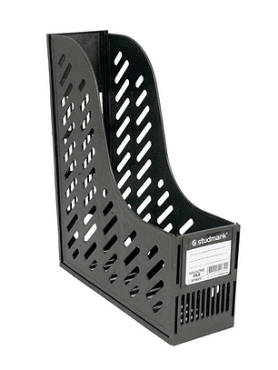 Revistero Plástico Studmark, color negro de 1 División