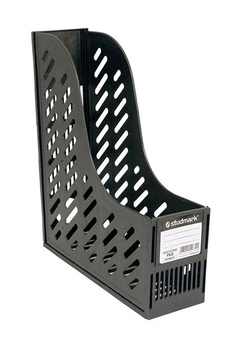 Revistero Plástico Studmark, color negro de 1 División