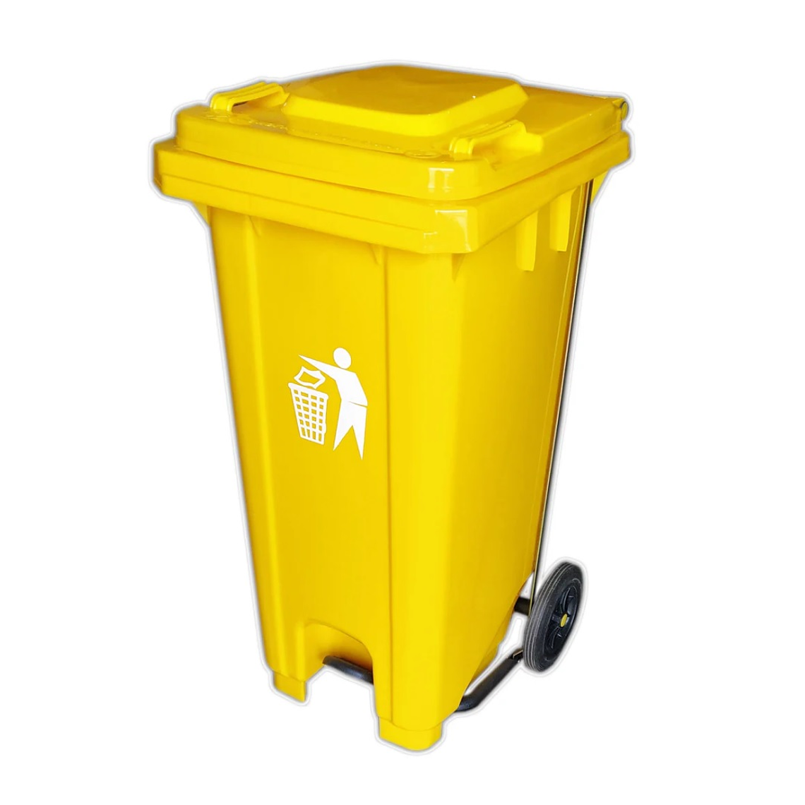 Basurero de 32 galones con Pedal y ruedas 1