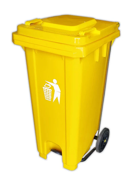 Basurero de 32 galones con Pedal y ruedas