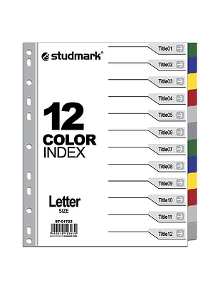 Separadores de 12 colores tamaño carta