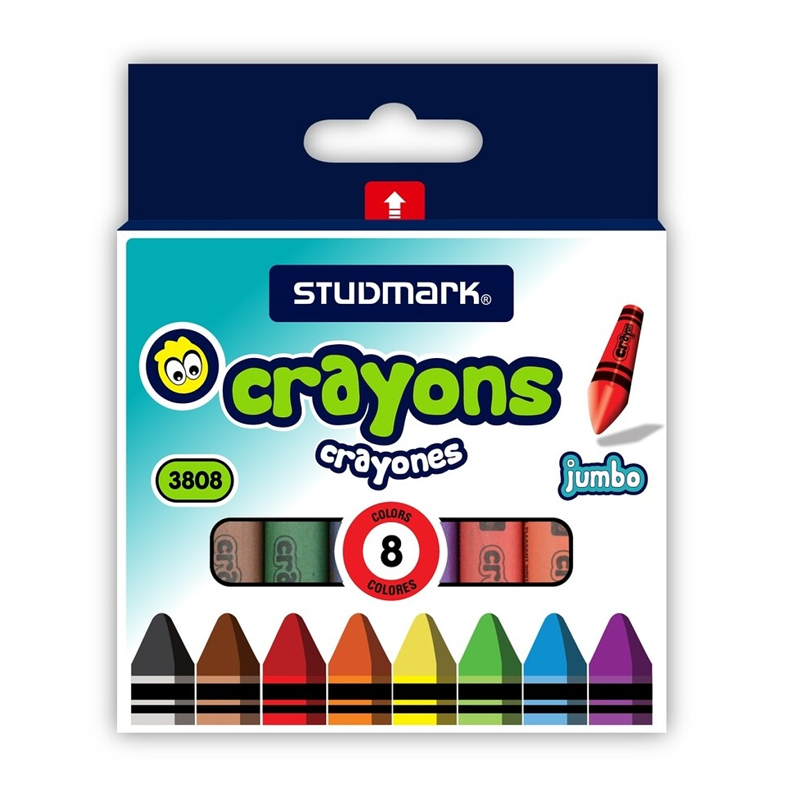 Crayones Studmark de cera, Jumbo, 8 colores 1