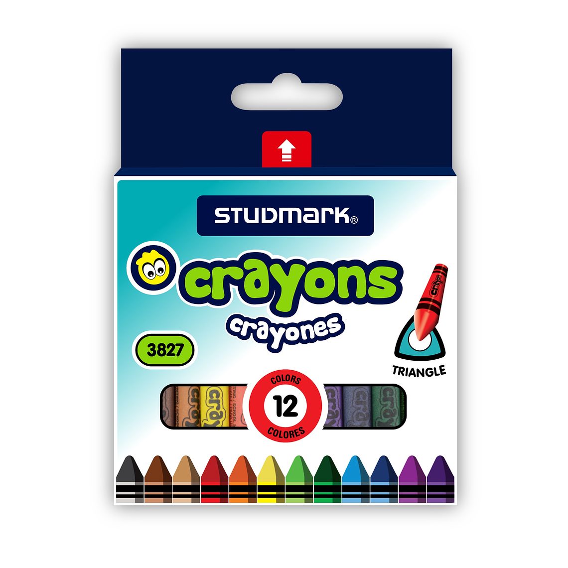 Crayones Studmark de cera, triangular, 12 colores 1