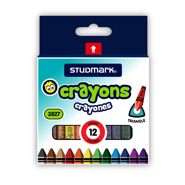Crayones Studmark de cera, triangular, 12 colores 1