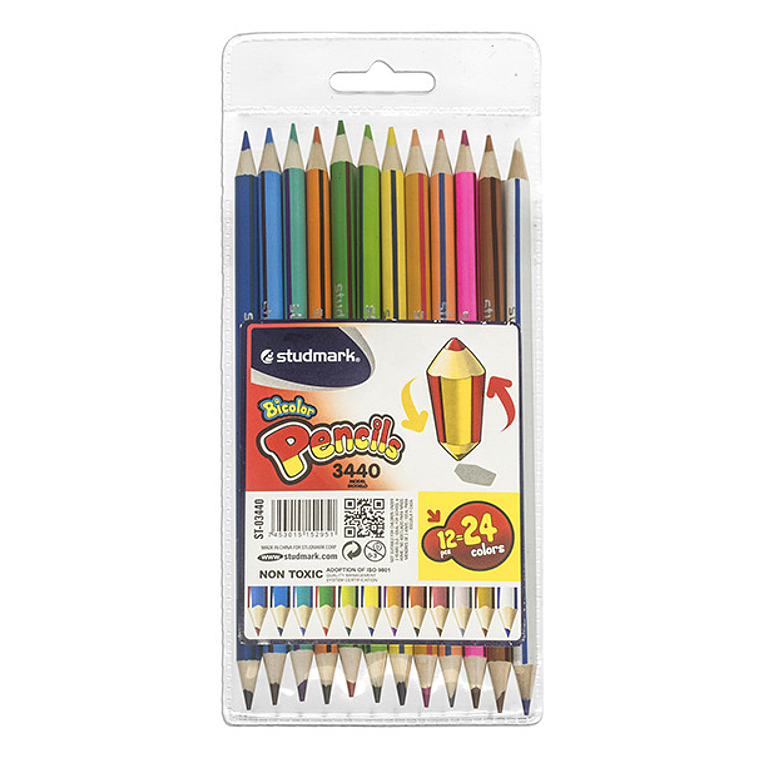 Lápices bicolor Studmark, 24 colores 1