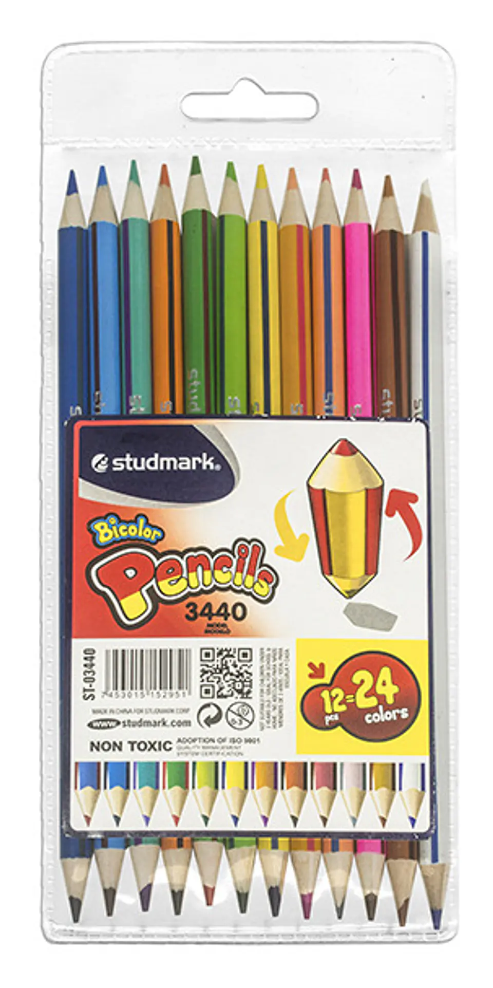 Lápices bicolor Studmark, 24 colores 1
