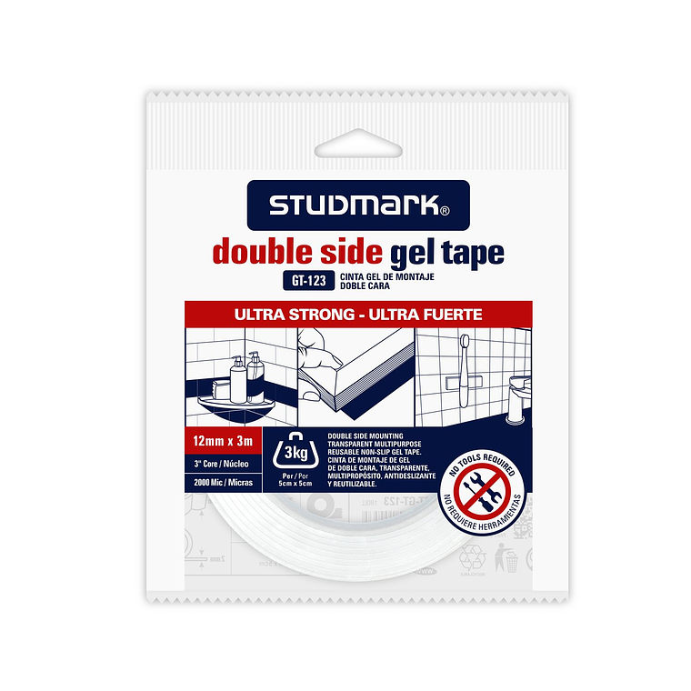 Tape de Gel doble contacto Studmark, transparente 2