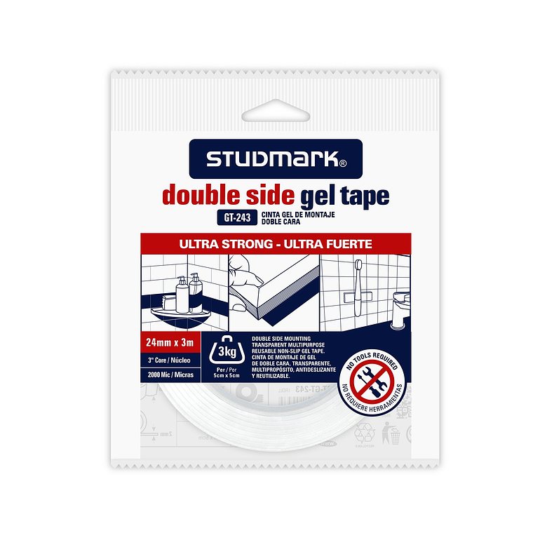 Tape de Gel doble contacto Studmark, transparente 3