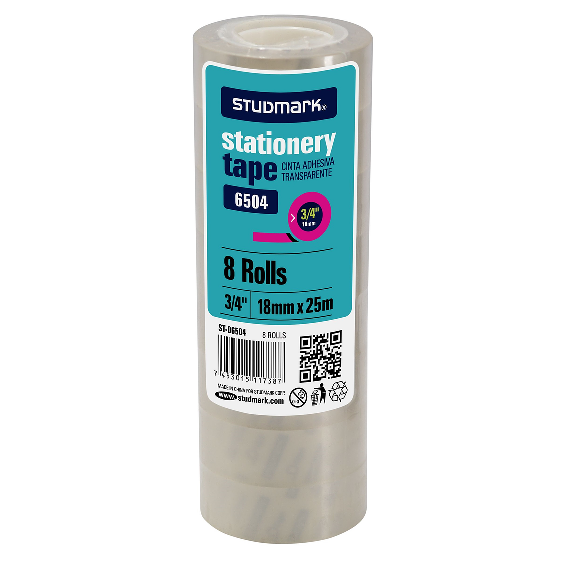 8 Cintas adhesiva transparente Studmark de 18 mm x 25 m 1